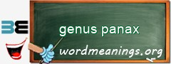WordMeaning blackboard for genus panax
